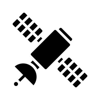 Uzay Uydu simgesi, vektör illüstrasyonu  