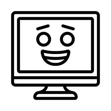 Mutlu gülümsemek ifade, vektör çizim