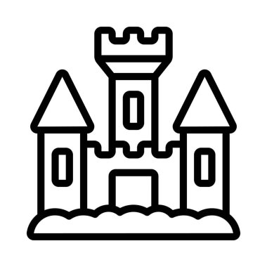 kale düz simgesi, vektör illüstrasyonu