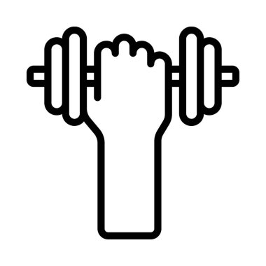 el ağ simgesinde dambıl, satır biçimi