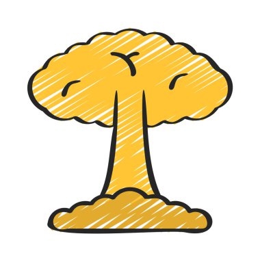 Nükleer Patlama Ağ ikonu vektör çizimi