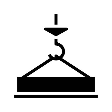 Vinç kaldırma direği düz simgesi, vektör illüstrasyonu