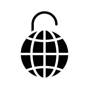 Kırık İnternet Güvenlik simgesi, vektör illüstrasyonu 