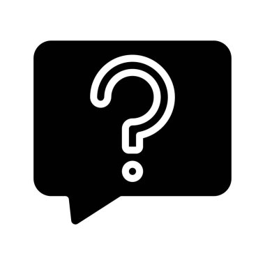Soru İşareti ileti ikonu vektör illüstrasyonu 