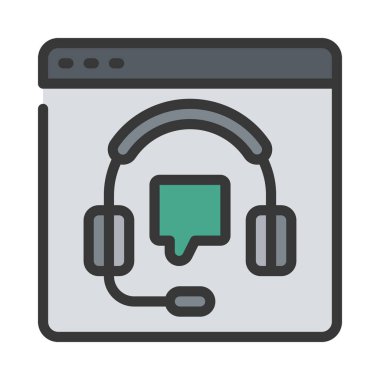 Çevrimiçi Destek Web simgesi vektör çizimi