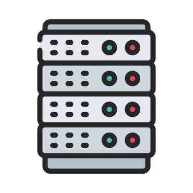 sunucu web simgesi vektör illüstrasyonu