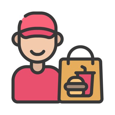 Paket Servis İşçisi Web simgesi vektör illüstrasyonuName