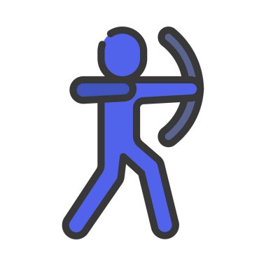 Okçuluk Kişi Web simgesi vektör illüstrasyonu