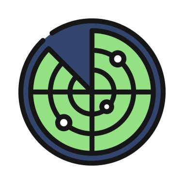 Çember Radar web simgesi vektör resimlemesi