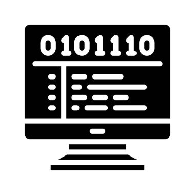 Bilgisayar Kodu simgesi, vektör illüstrasyonu 