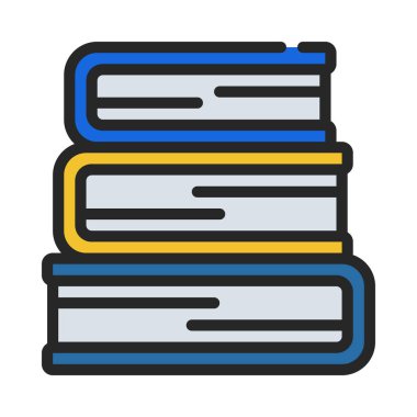 Kitap Yığını simgesi, vektör illüstrasyonu