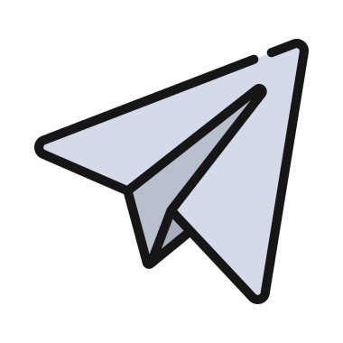 Kağıt uçak Simge, vektör illüstrasyonunu gönder 