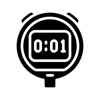 Kronometre simgesi, beyaz arkaplanda vektör illüstrasyonu  