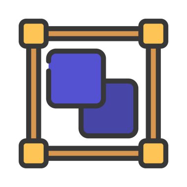 Grup Şekilleri Web simgesi vektör çizimi