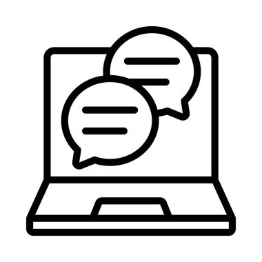 Laptop Mesajlaşma simgesi, vektör illüstrasyonu 