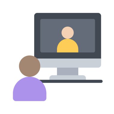 Bilgisayar Konferansı simgesi, vektör illüstrasyonu 