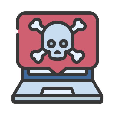 Dizüstü bilgisayar Ölüm İleti simgesi, vektör illüstrasyonu 