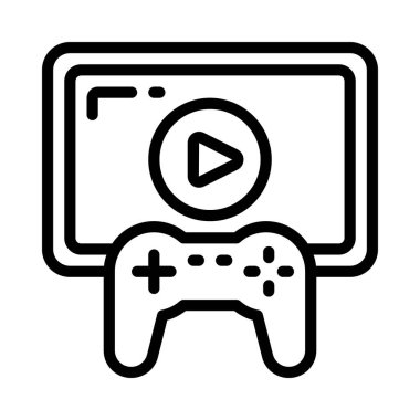 Oyun Video Web simgesi vektör illüstrasyonu