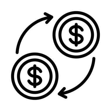 Para Aktarımı web simgesi vektör çizimi