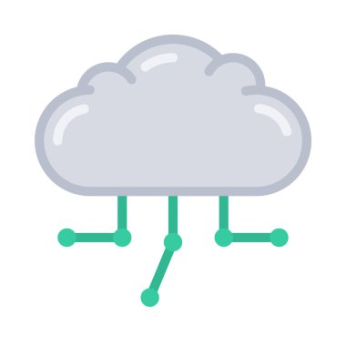 bulut teknolojisi web simgesi vektör çizimi