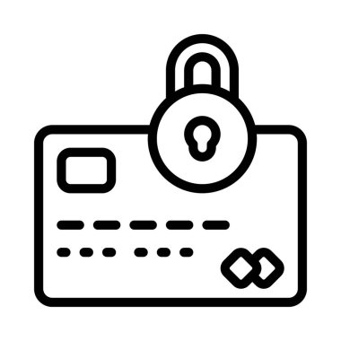 Güvenli Kredi Kartı web simgesi vektör illüstrasyonu
