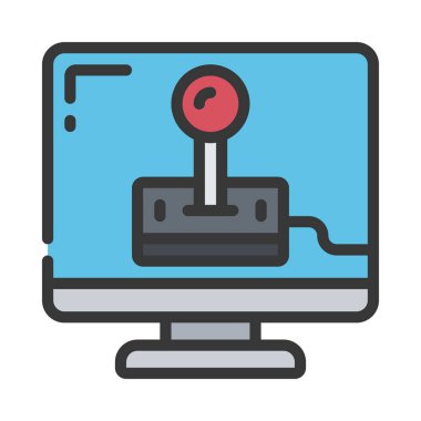 Bilgisayar Oyunu simgesi, vektör illüstrasyonu 