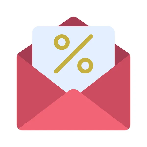 Email Marketing Con Porcentaje Símbolo Icono Aislado Sobre Fondo Blanco — Vector de stock