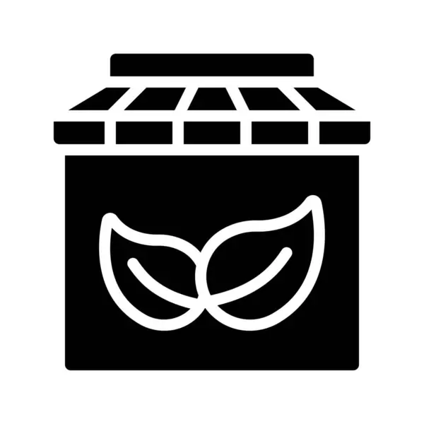 Illustrazione Vettoriale Icona Web Sostenibile Shop — Vettoriale Stock