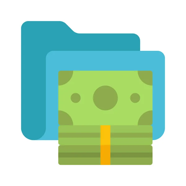 Cash Stack Folder Icon Vector Illustration — Stock Vector