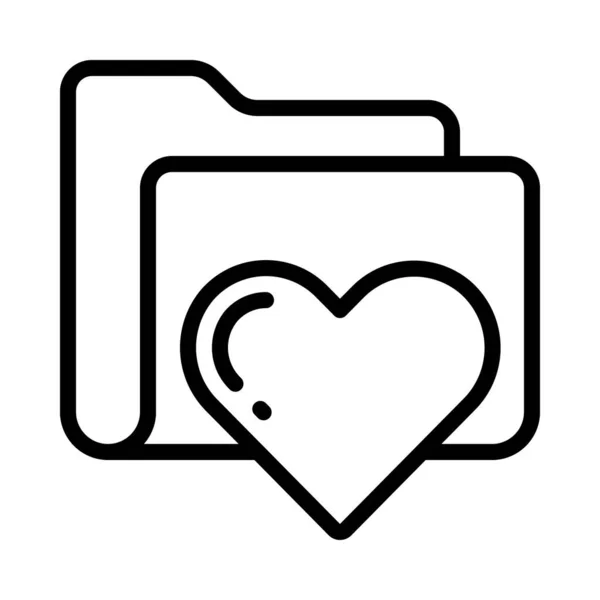 Icono Carpeta Corazón Ilustración Vectorial — Vector de stock