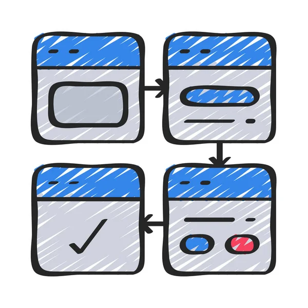 Web Sitesi Akış simgesi, vektör illüstrasyonu