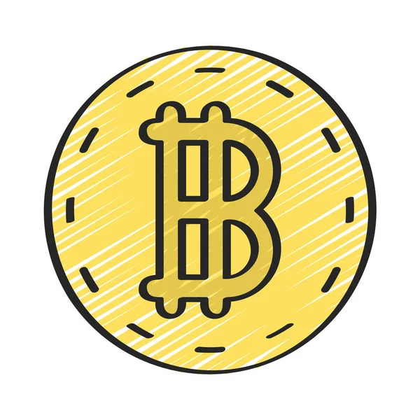 Beyaz arkaplan, vektör, illüstrasyon üzerinde izole edilmiş bitcoin düz simgesi