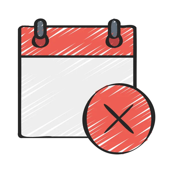 Missed Deadline Calendar Icono Ilustración Vectorial — Archivo Imágenes Vectoriales