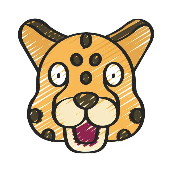 Cheetah Web Icon Vector Illustration — Stock Vector