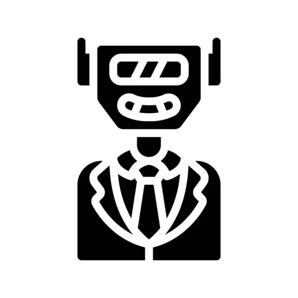 Robot Boss Icono Web Vector Ilustración — Vector de stock