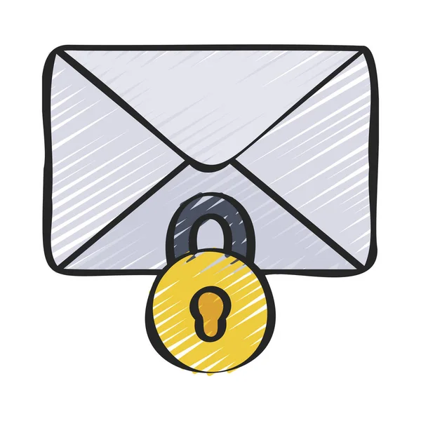 Bezpiecznej Poczty Mail Ikona Ilustracja Wektorowa — Wektor stockowy