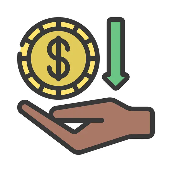 Receive Money Web Icon Vector Illustration — Stock Vector