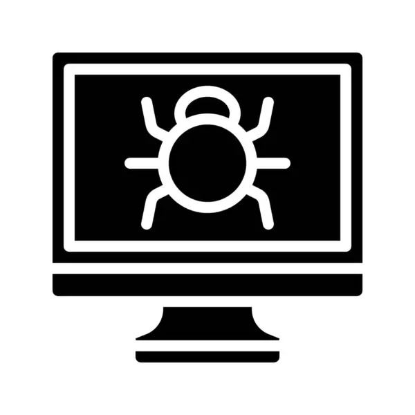 Computer Bug Malware Icon Vector Illustration — Stock Vector