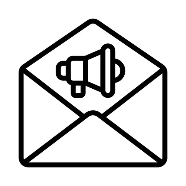 Email Marketing Con Altoparlante Icona Isolata Sfondo Bianco — Vettoriale Stock