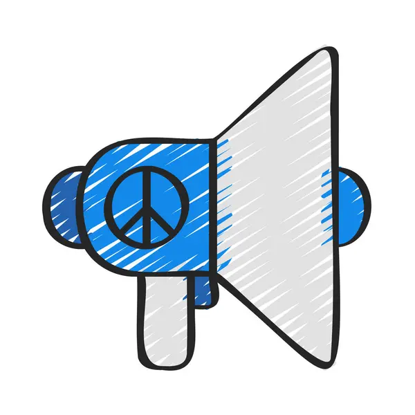Peace Megaphone Icône Message Illustration Vectorielle — Image vectorielle