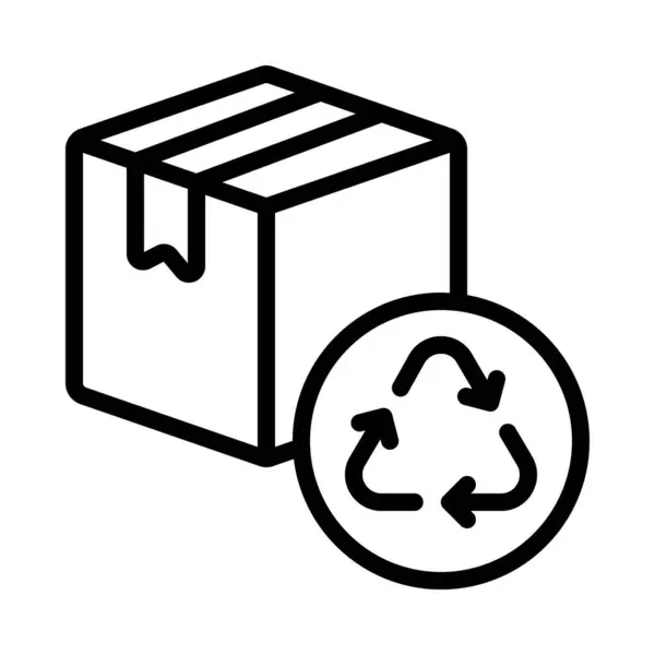 Illustration Vectorielle Icône Carton Recyclé — Image vectorielle