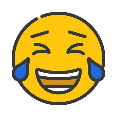Gülen Yüz Emoji Web ikonu vektör illüstrasyonu