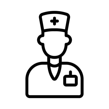 Erkek Hemşire Web simgesi vektör illüstrasyonu