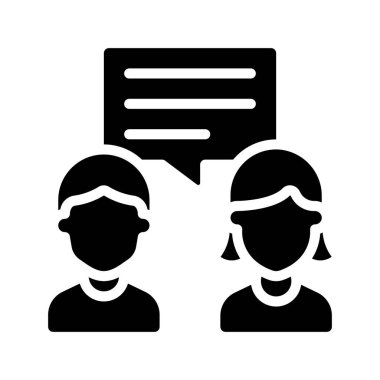 Ortak Sohbeti web simgesi vektör illüstrasyonu