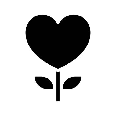 Kalp Çiçeği simgesi, vektör illüstrasyonu