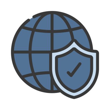 İnternet Koruma simgesi, vektör illüstrasyonu 