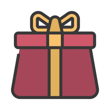 hediye kutusu simgesi, vektör illüstrasyonu