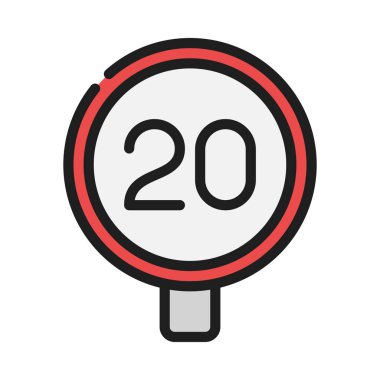 20 MPH İmza Web simgesi vektör çizimi