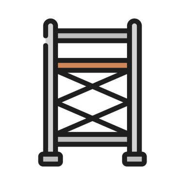 Yapı iskelesi ikon tasarım vektörü illüstrasyonu 