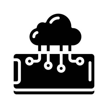 Mobil Bulut Hesaplama Web simgesi vektör çizimi